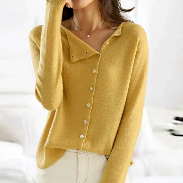 Emilie | Hyggelig V-hals Cardigan med Knapper