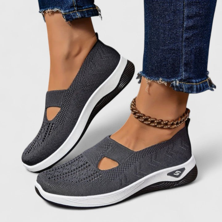 Regine | Damen Slip-On Atmungsaktive Mesh-Walking-Sneaker