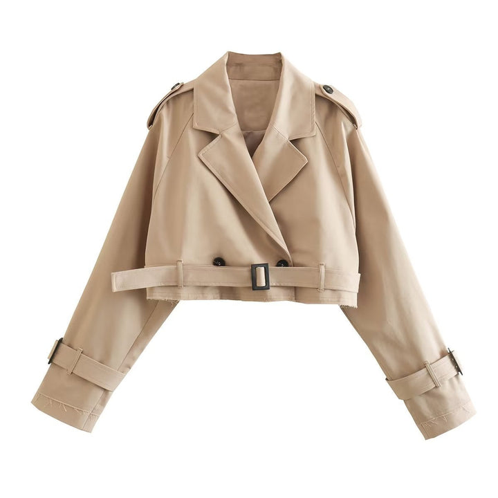 Karla | Damen Schicker kurzer Trenchcoat mit Gürtel