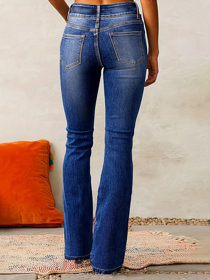 Greta | Damen High-Waist Jeans mit weitem Bein