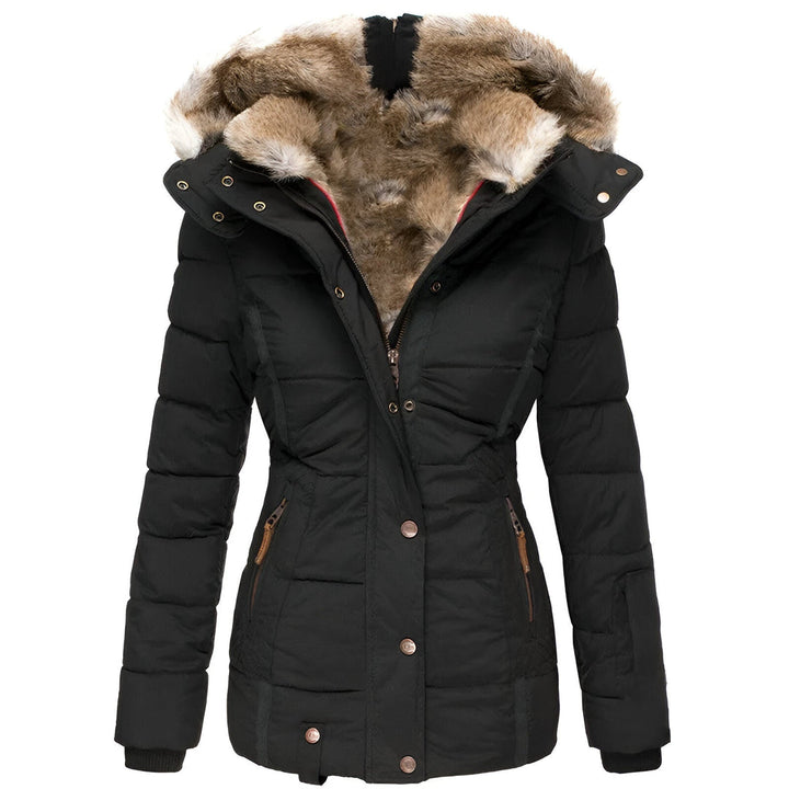 Bettina | Damen Taillierte Winterjacke mit Kapuze
