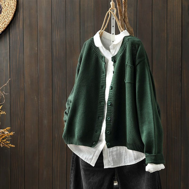 Kerstin | Damen Übergroße Strickjacke mit Knöpfen