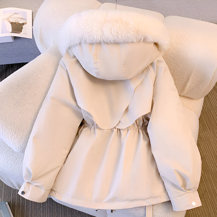 Annika | Damen Kapuzen Winter Parka Mantel mit Kunstfell