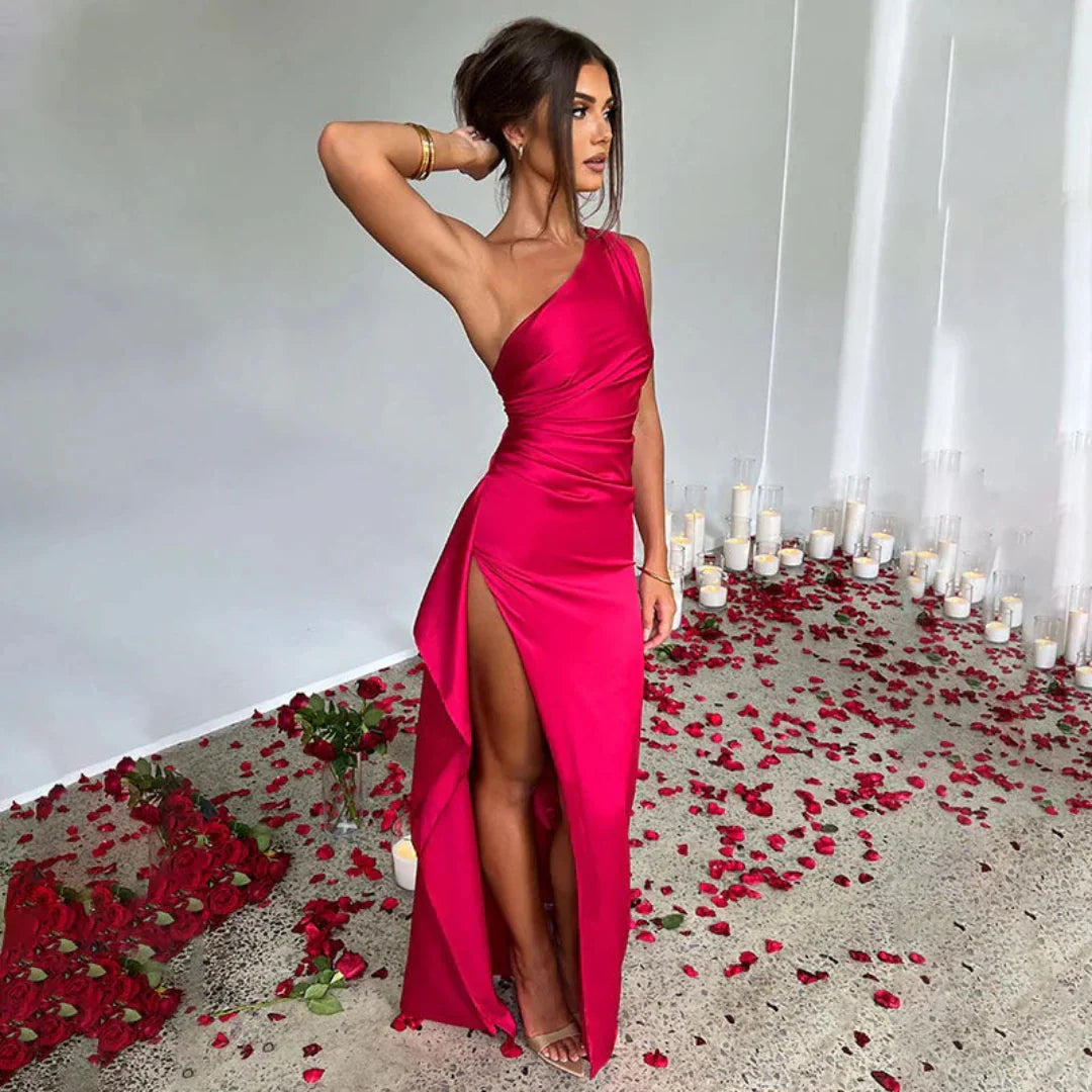 Kirsten | Damen Langes One-Shoulder-Party-Kleid
