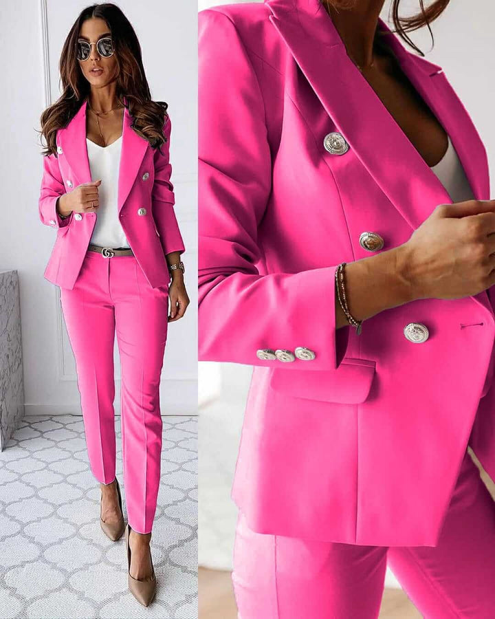Katharina | Elegant Dame Dobbelt­radet Blazer og Bukse