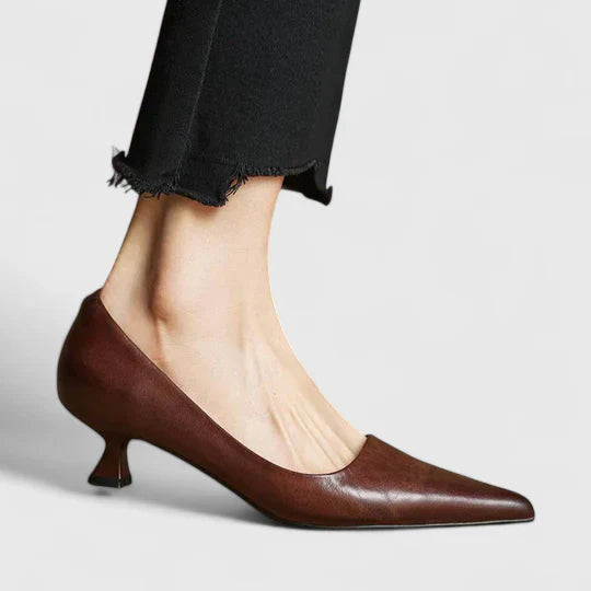 Katharina | Damen Klassische Spitz Zulaufende Pumps Mit Niedrigem Absatz