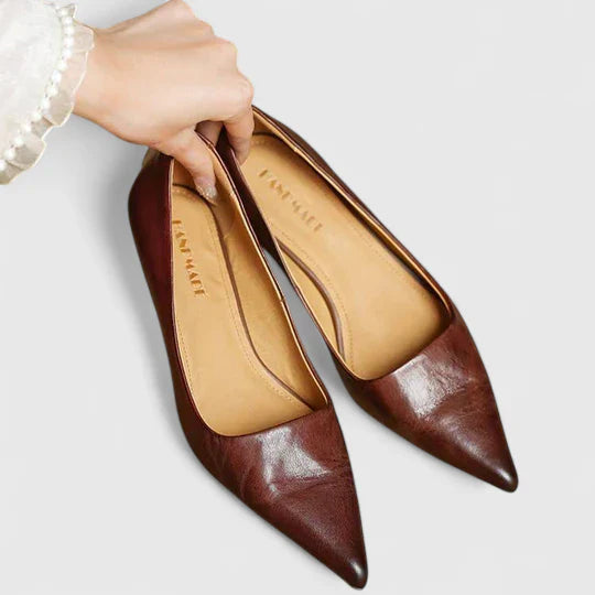 Katharina | Damen Klassische Spitz Zulaufende Pumps Mit Niedrigem Absatz