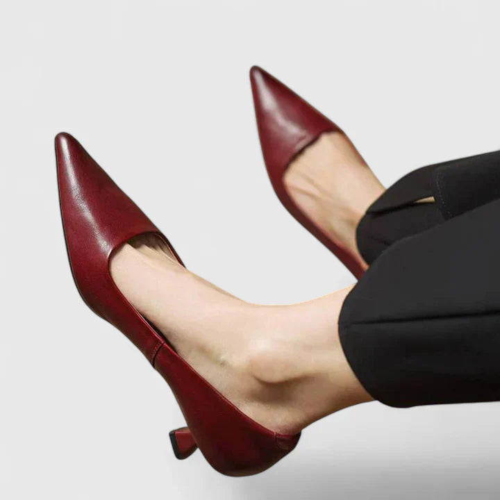 Katharina | Damen Klassische Spitz Zulaufende Pumps Mit Niedrigem Absatz