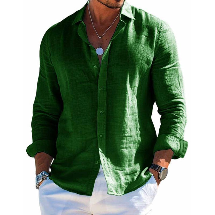 Hagen | Herren Lässiges Langarmhemd mit Knöpfen