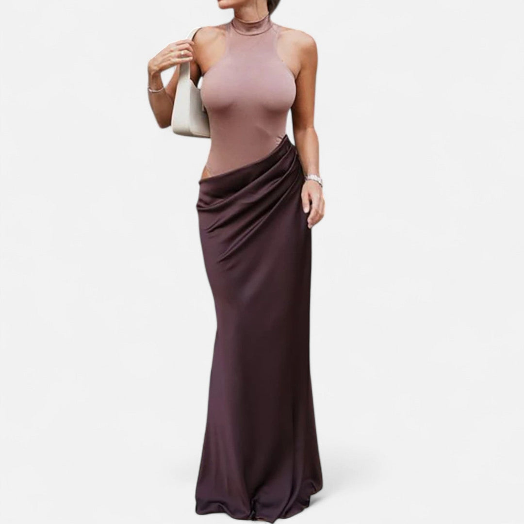 Kerstin | Damen Maxikleid mit Cut-Out und Neckholder