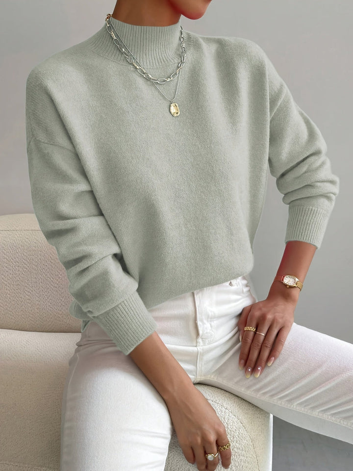 Eva | Damen Frühlings Mock Neck Pullover