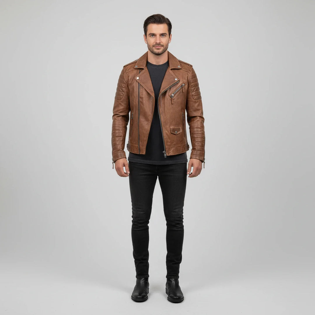 Jürgen | Herren Winter Zip-Up Lederjacke