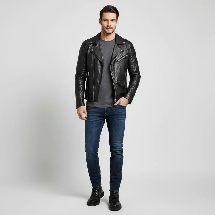 Jürgen | Herren Winter Zip-Up Lederjacke