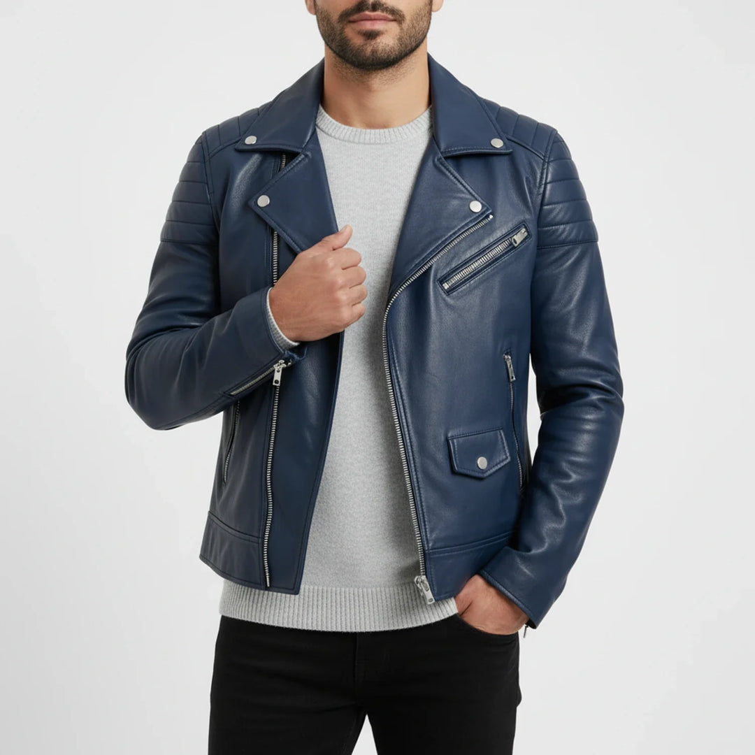 Jürgen | Herren Winter Zip-Up Lederjacke
