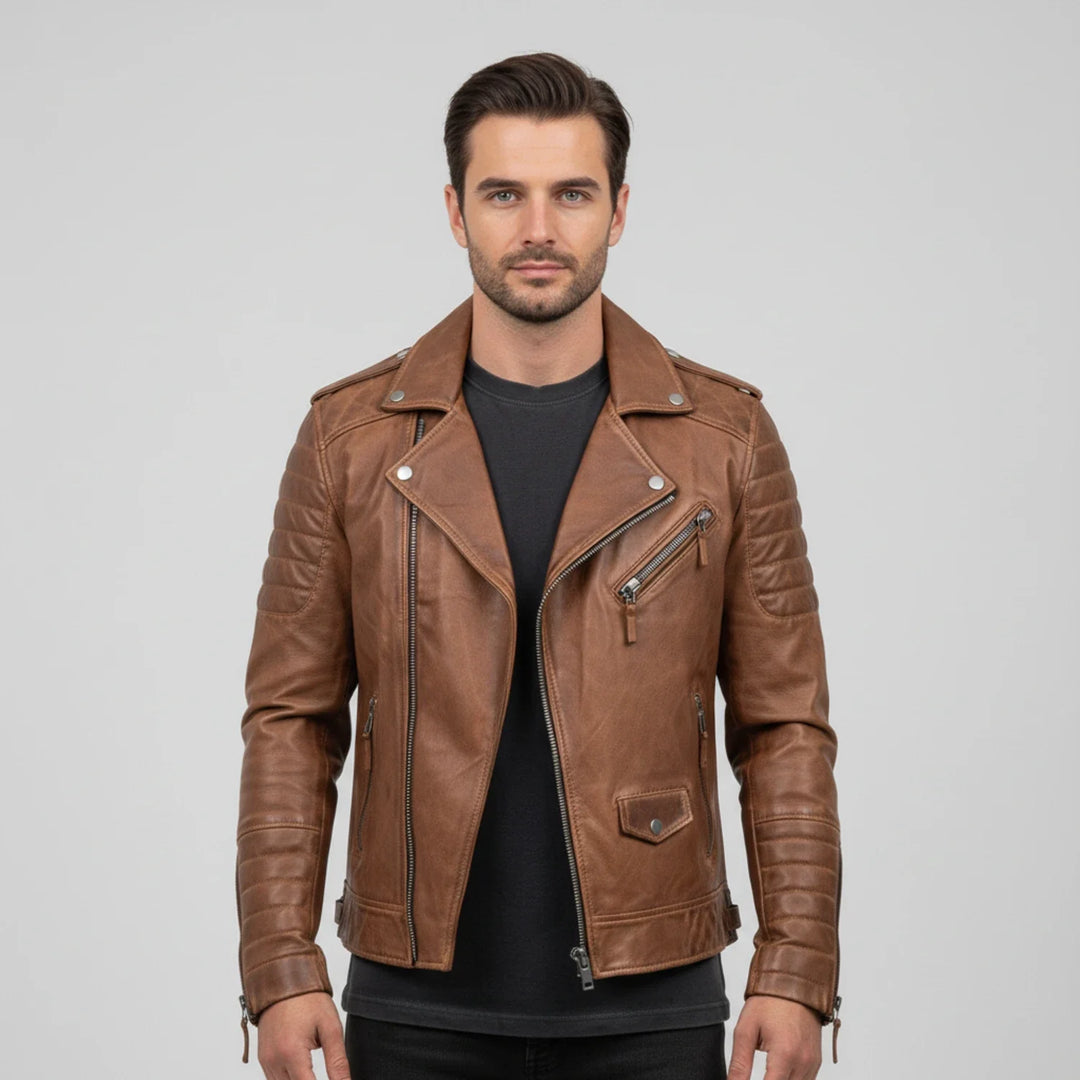 Jürgen | Herren Winter Zip-Up Lederjacke