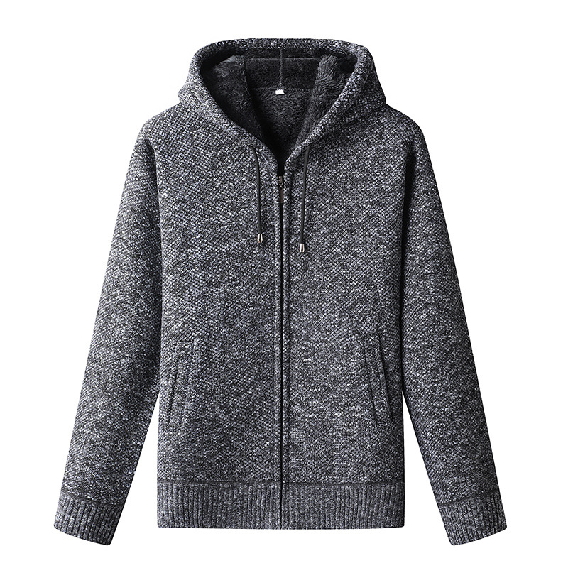 Anton | Herren Strickjacke mit Kapuze und Reißverschluss