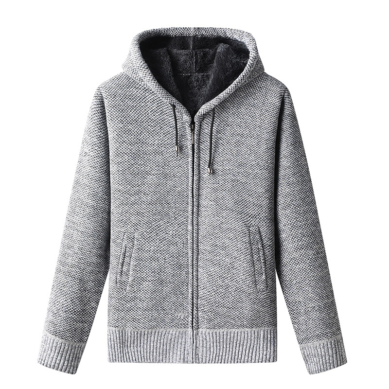 Anton | Herren Strickjacke mit Kapuze und Reißverschluss