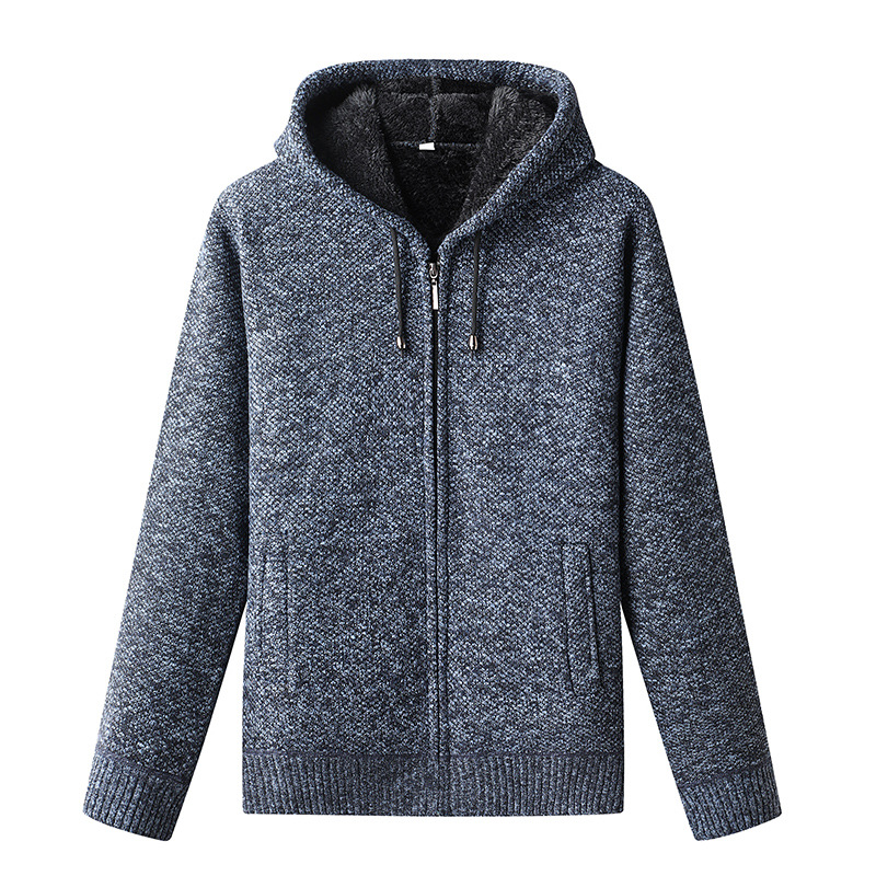 Anton | Herren Strickjacke mit Kapuze und Reißverschluss