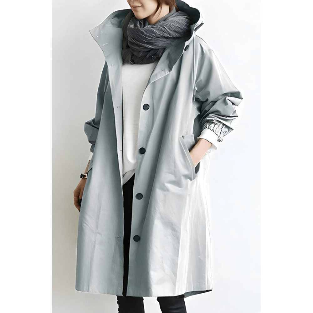 Iren | Stilren Oversized Hettejakke med Knapper