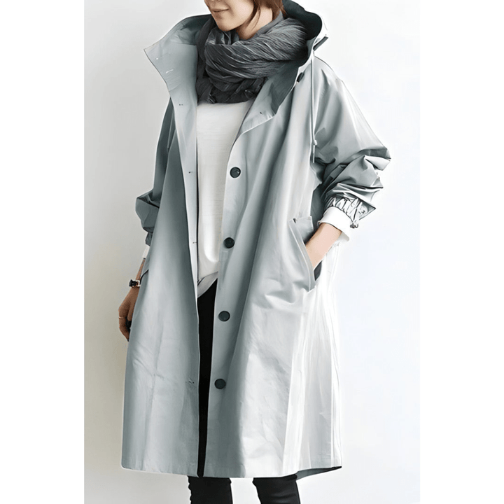 Iren | Stilren Oversized Hettejakke med Knapper