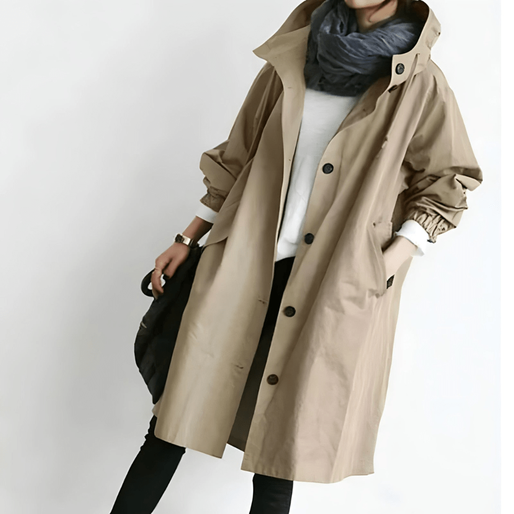 Iren | Stilren Oversized Hettejakke med Knapper