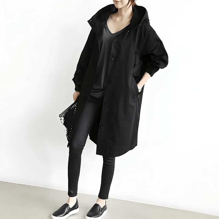 Iren | Stilren Oversized Hettejakke med Knapper
