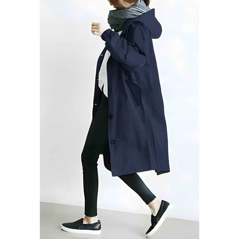 Iren | Stilren Oversized Hettejakke med Knapper