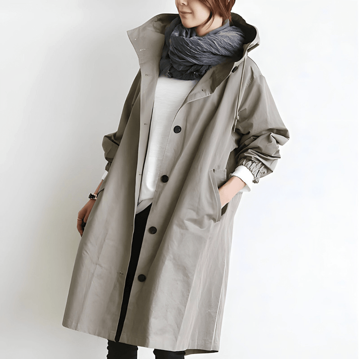Iren | Stilren Oversized Hettejakke med Knapper