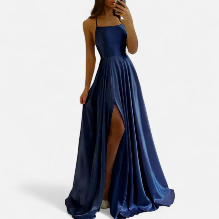 Katharina | Damen Ärmelloses Maxi-Formalkleid mit quadratischem Ausschnitt