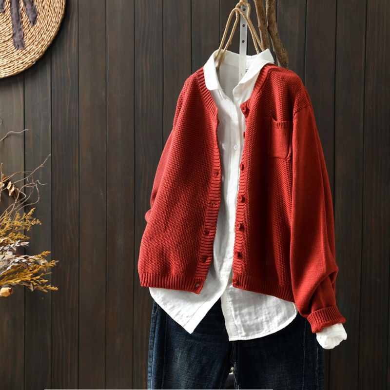 Kerstin | Damen Übergroße Strickjacke mit Knöpfen