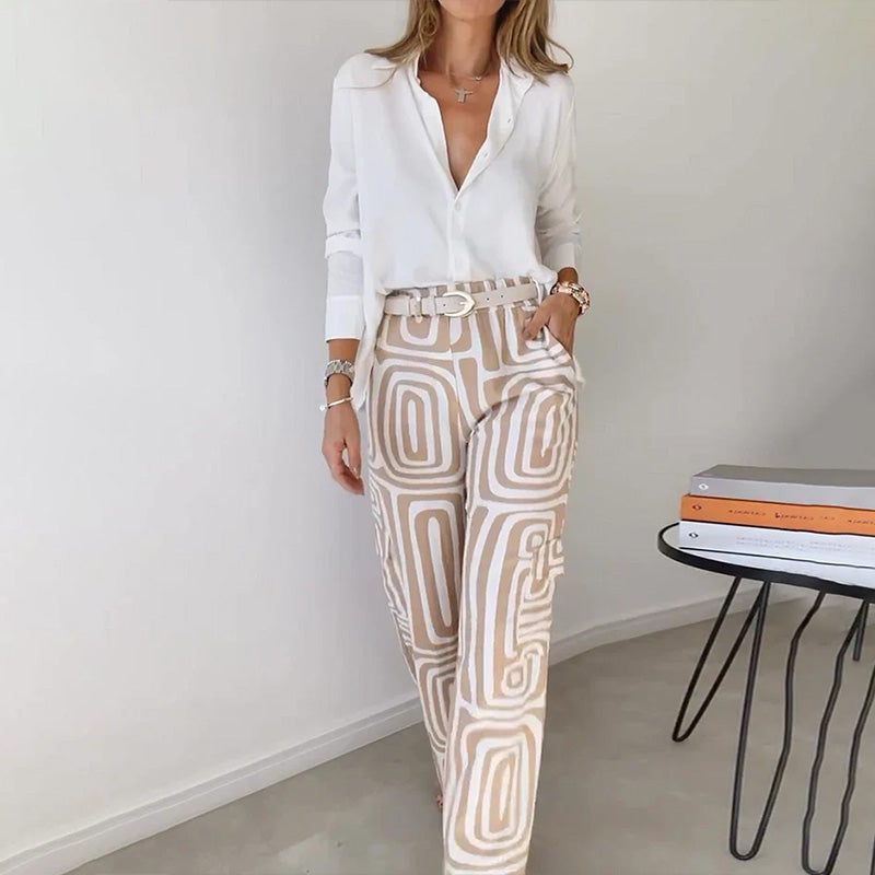 Hanne | Stylish Loose-Fit Bukse og Skjorte