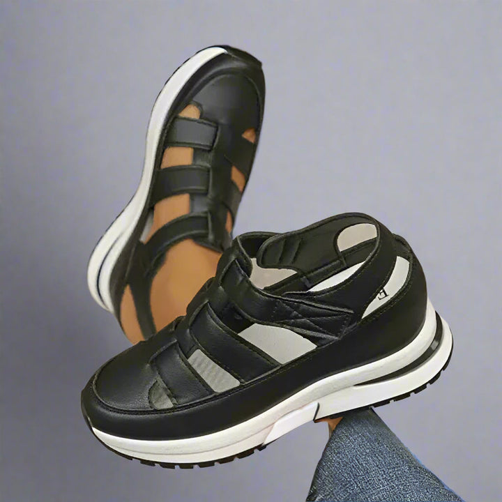 Jessica | Damen Sport Riemen Plateau Freizeitsneaker