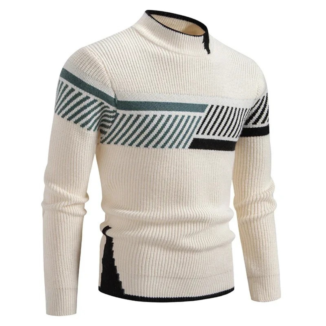 Heinrich | Herren Langarm-Pullover mit Geometrischem Muster