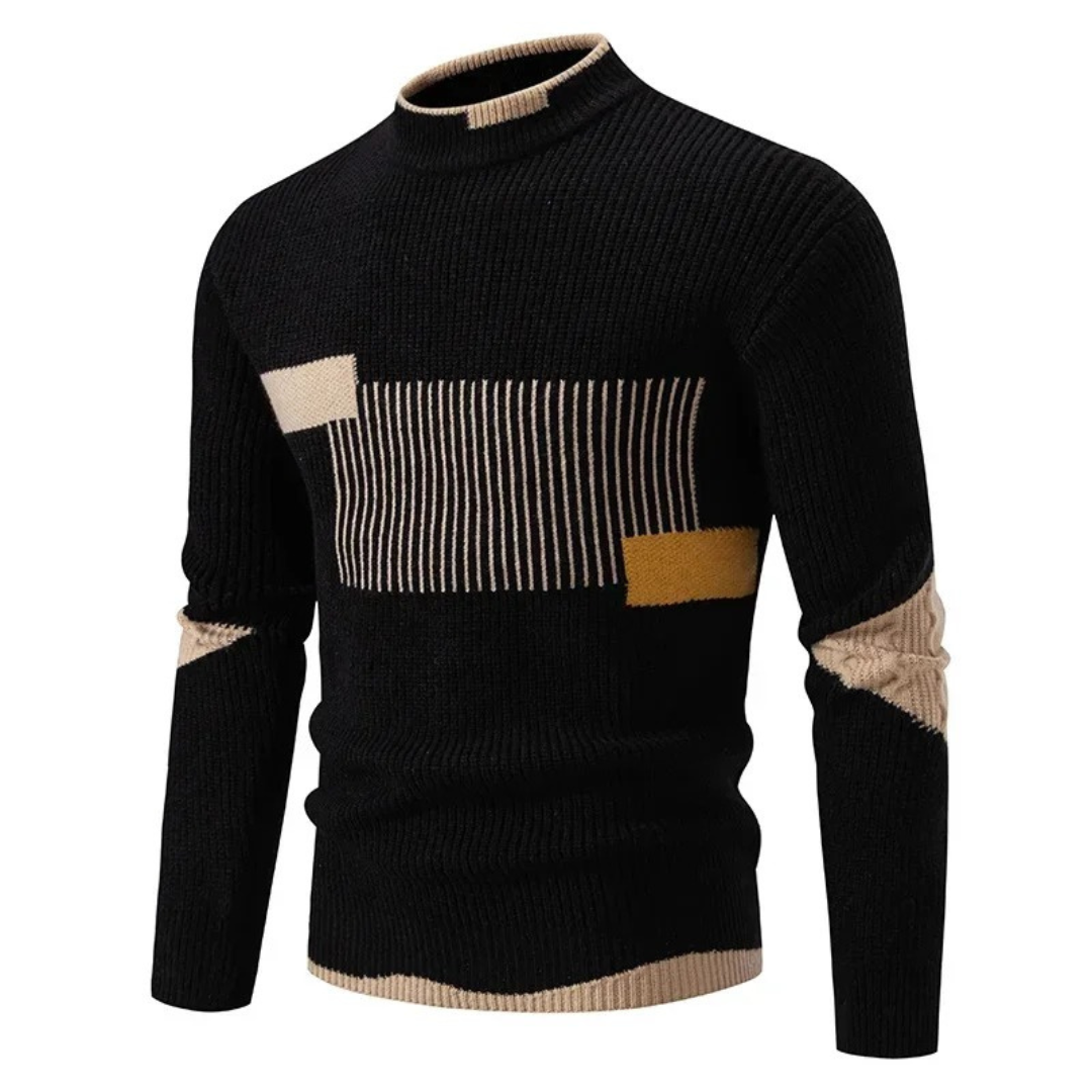 Heinrich | Herren Langarm-Pullover mit Geometrischem Muster