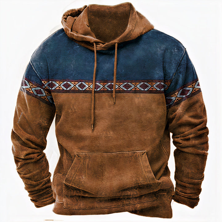 Heinrich | Herren Winter-Kapuzenpullover mit Tribal-Muster-Detail