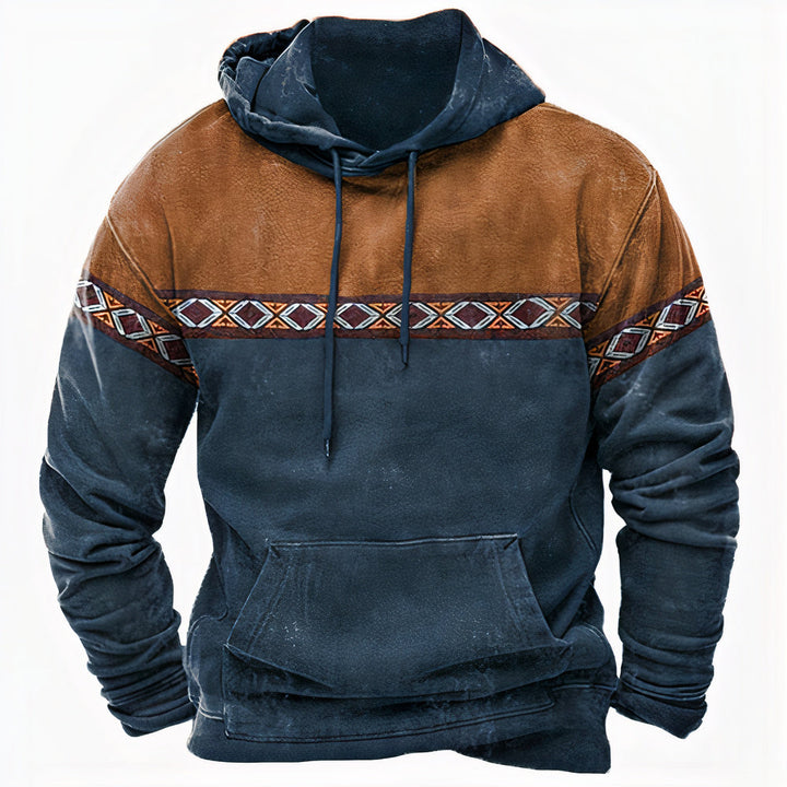 Heinrich | Herren Winter-Kapuzenpullover mit Tribal-Muster-Detail