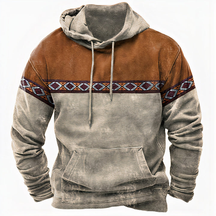 Heinrich | Herren Winter-Kapuzenpullover mit Tribal-Muster-Detail