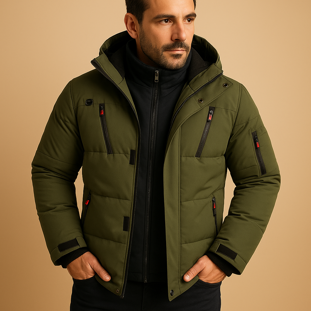 Klaus | Herren Robuste Dicke Winterjacke mit Reißverschluss