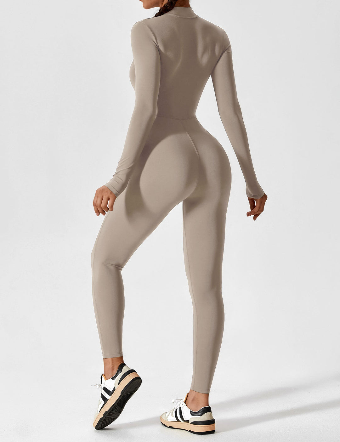 Carolin | Damen Frühlings Stretch Zip-Up Jumpsuit