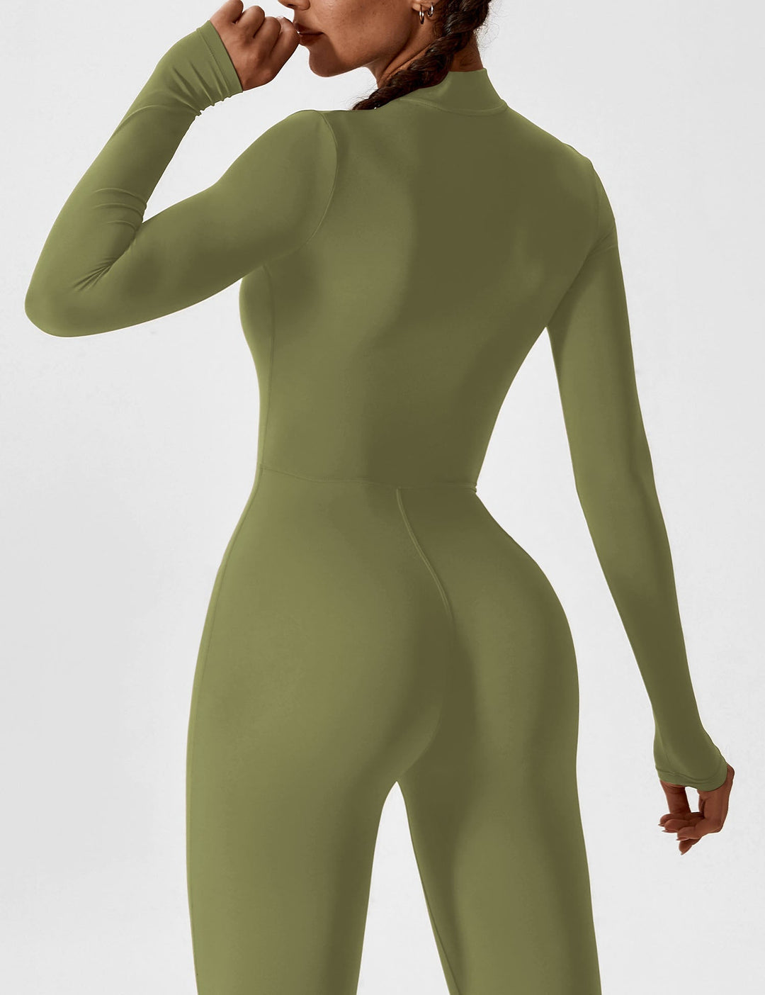 Carolin | Damen Frühlings Stretch Zip-Up Jumpsuit