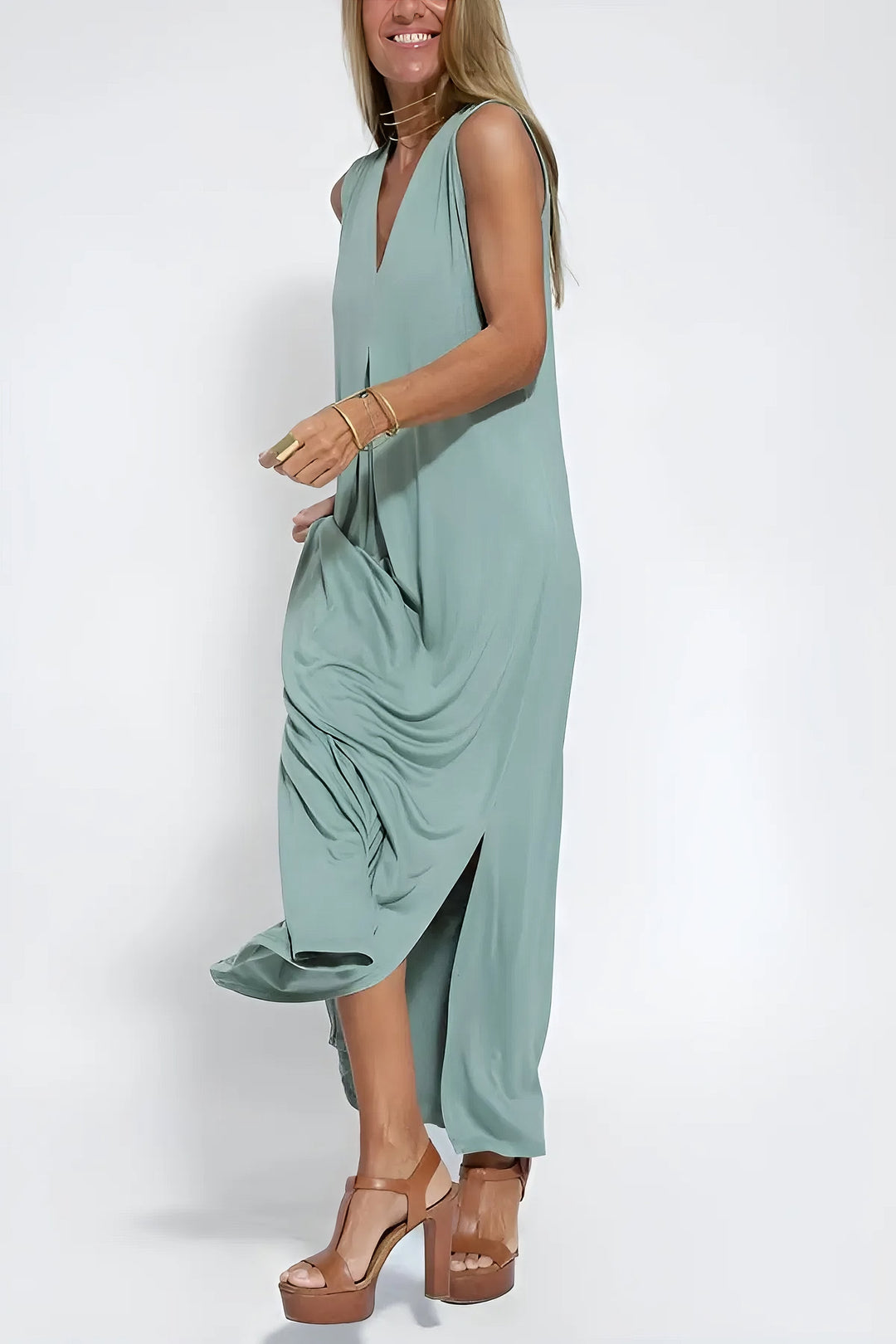 Ella | Elegant Lang Kjole for Kvinner